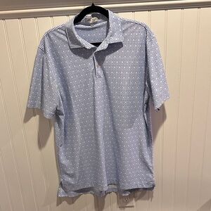 Peter Millar Light Blue Checkered Polo Shirt